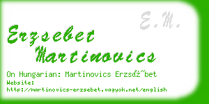 erzsebet martinovics business card